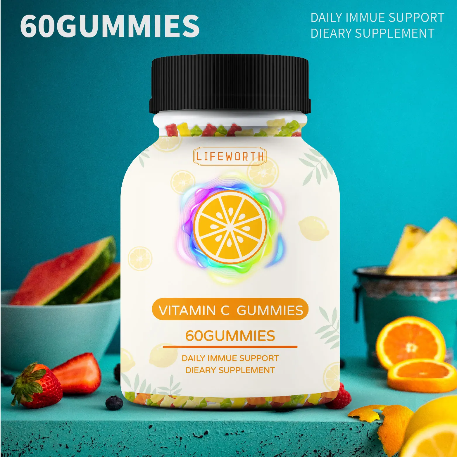 
 Lifeworth, полноспектральная добавка для ухода за здоровьем, витамин С, масло семян конопли, жевательные масляные жевательные КБД  