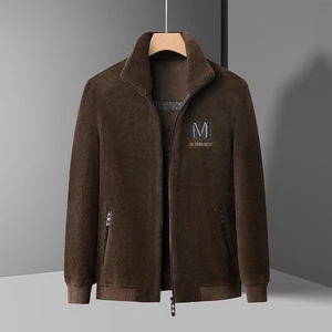 Factory Wholesale Solid Color Men's Casual Outwear Long Sleeves Zipper Stand Collar Winter Wool Blend Jacket Men