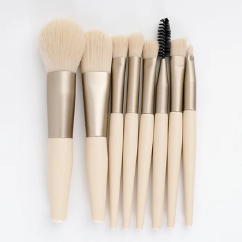 Portable Makeup Brushes Set 8PCS Travel Makeup Brush Set for Foundation Blending Face Powder