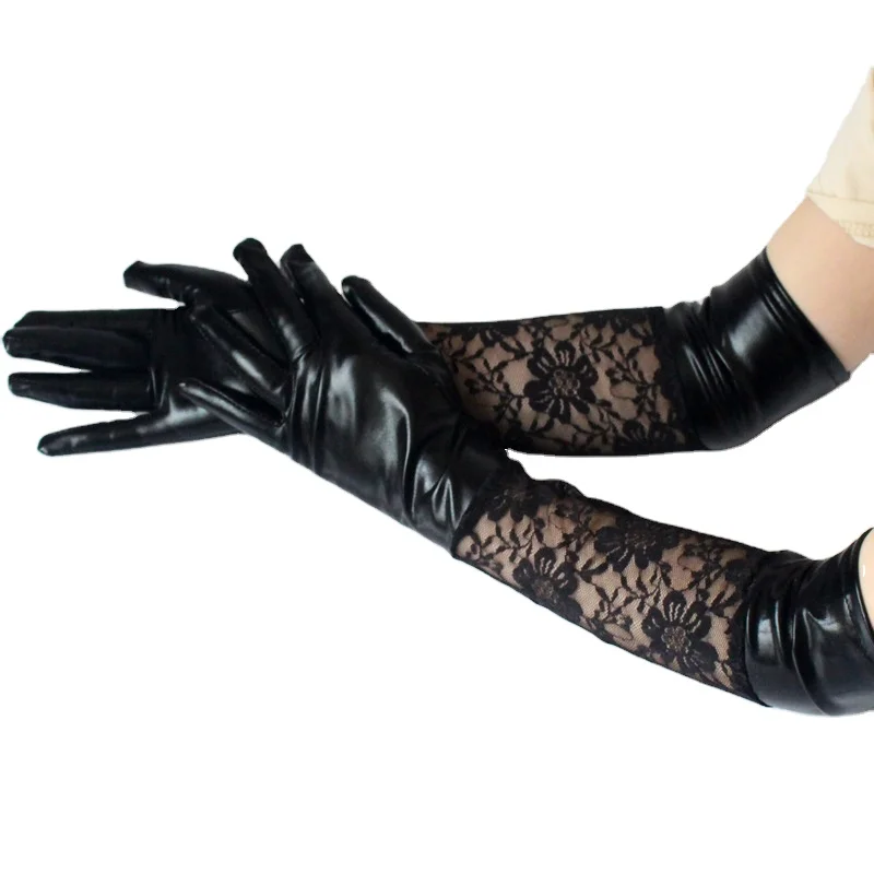 Женский костюм на Хэллоуин привлекательные перчатки из лакированной кожи
