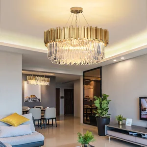 Luxurious Nordic Crystal Chandelier Pendant Lights Modern Contemporary Warm White Copper for Indoor Use Restaurant Bedroom Villa
