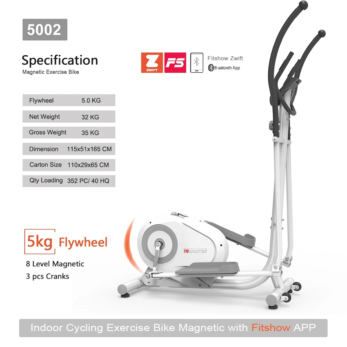 Orbitrack Elliptical Cross Trainer Home Use 3-PC Crank