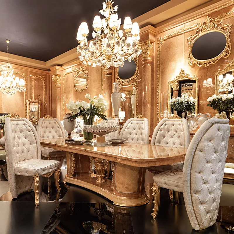 European Royal Wooden Dining Room 8 10 Seater Antique Luxury Dinning ...