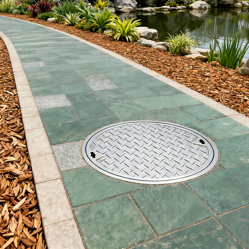 Stainless steel manhole covers for outdoor running tracks