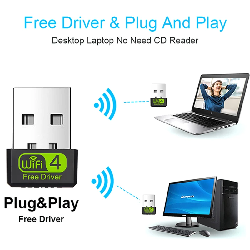 Беспроводной адаптер Wi-Fi и BT 4 2 адаптер USB 2 0 для ноутбука 150 Мбит/с Черный OEM Status Band Тип функция передачи цвета