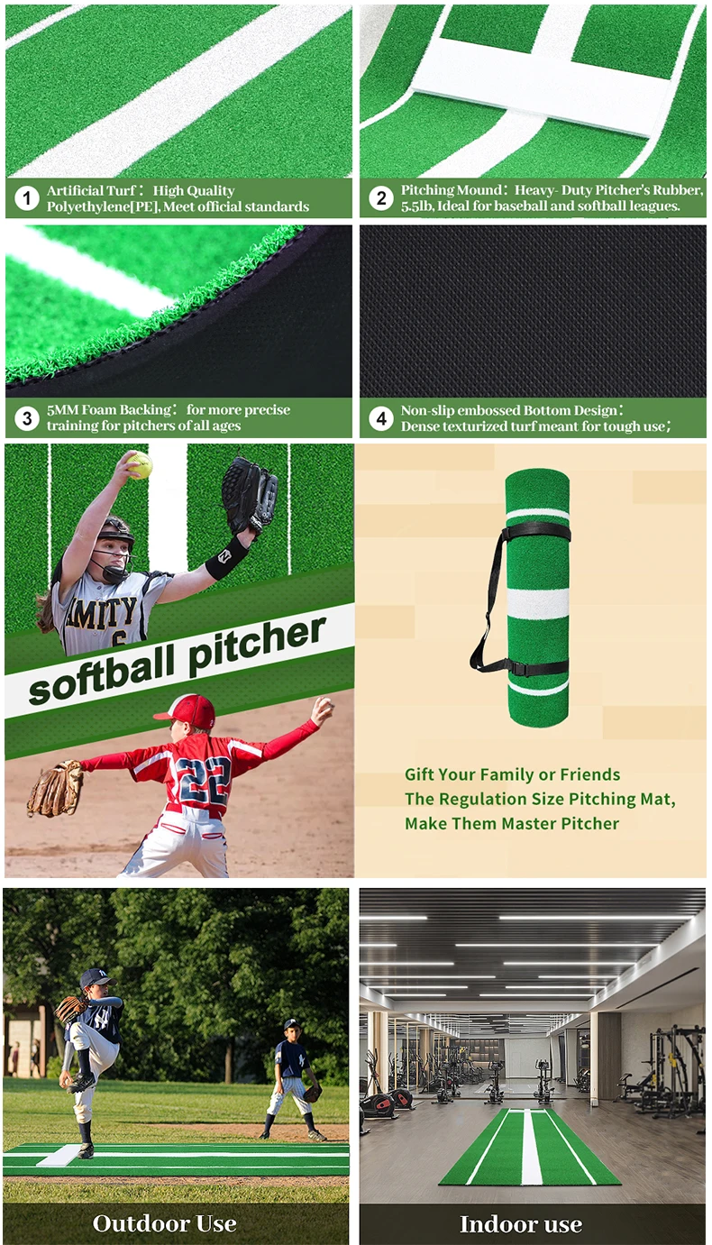 Softball Pitching Rubber Mat For Indoor Outdoor Practice By Softball