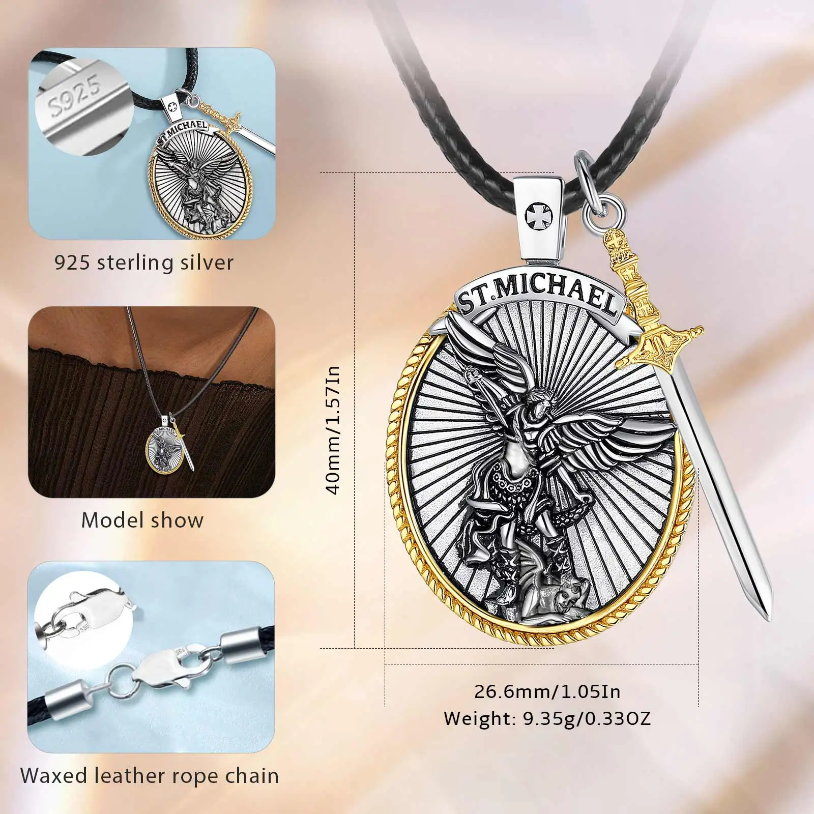 925シルバー 天使デザインメダルペンダント 925シルバー 天使デザインメダルペンダント