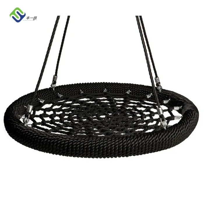 Playground Black Color 100cm Bird Nest Swing Seat Outdoor Round Rope