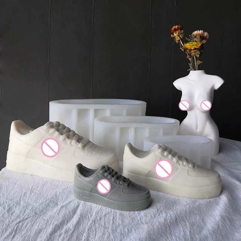 Hot Selling 23cm Handmade Decoration Crafts Shoes Sneaker Molds Candle