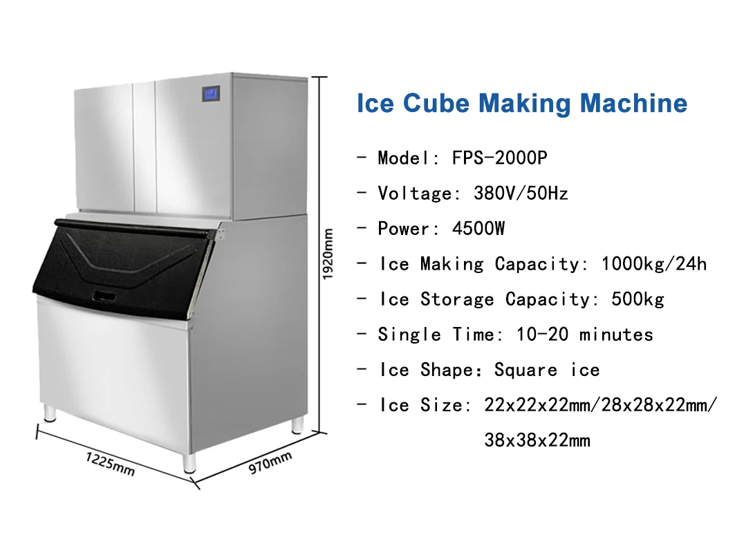 Ice Machines 1 Ton 1000kg Stainless Steel Commercial Ice Cube Block ice-machines-1-ton-1000kg-stainless-steel-commercial-ice-cube-block