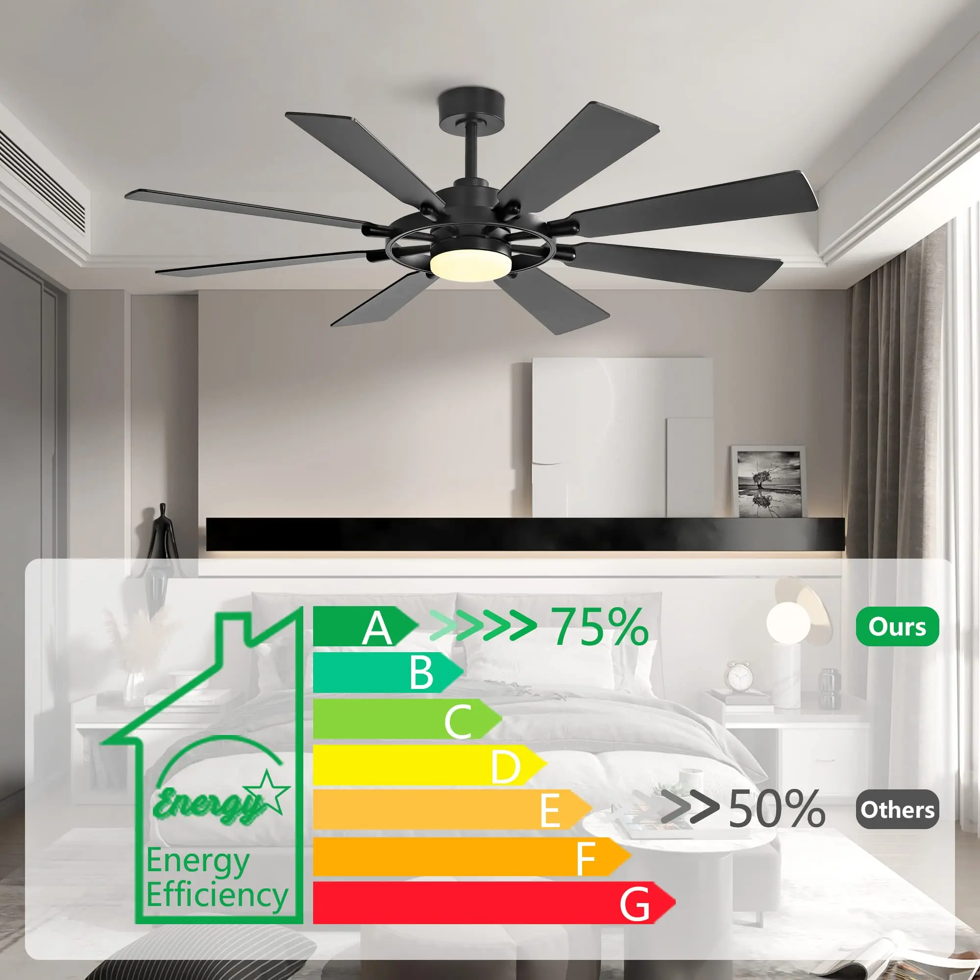 Simple Modern Fan Chandelier Invisible Ceiling Fan Light Living Room