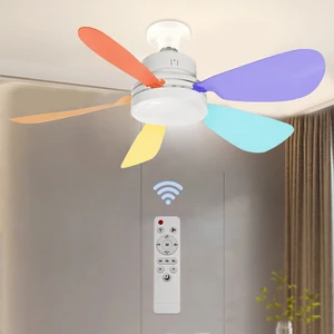 Dimmable Adjustment E27 LED Ceiling Fan Light Easy Assemble 3 Speed With Remote Control for Home