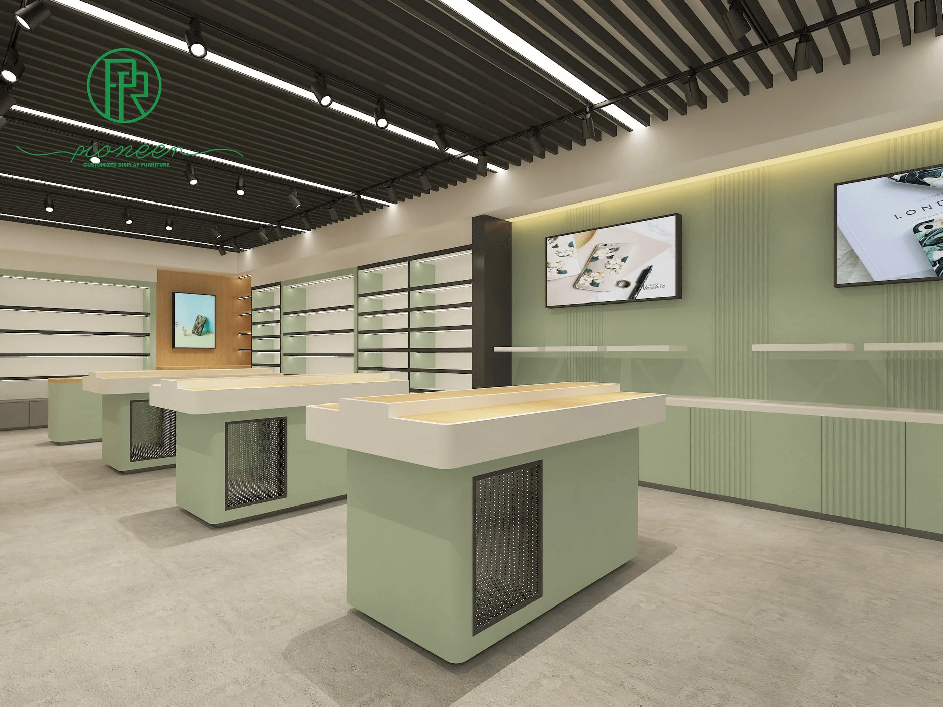 Custom Mobile Phone Shop Interior Counter Design For Mobile Shop