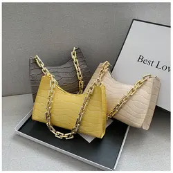 New Fashion Texture Embossed Lacquer Shoulder Bag Simple and Small Square Bags for Women 2021Crocodile Pattern Zipper Handbags
