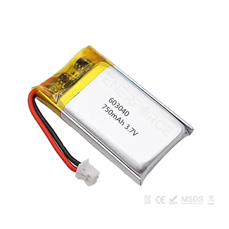 Batteria Ricaricabile Li-Po 3.7V 600mAh 503040 Con Connettore JST-PH 2.0mm Per Dispositivi Elettronici