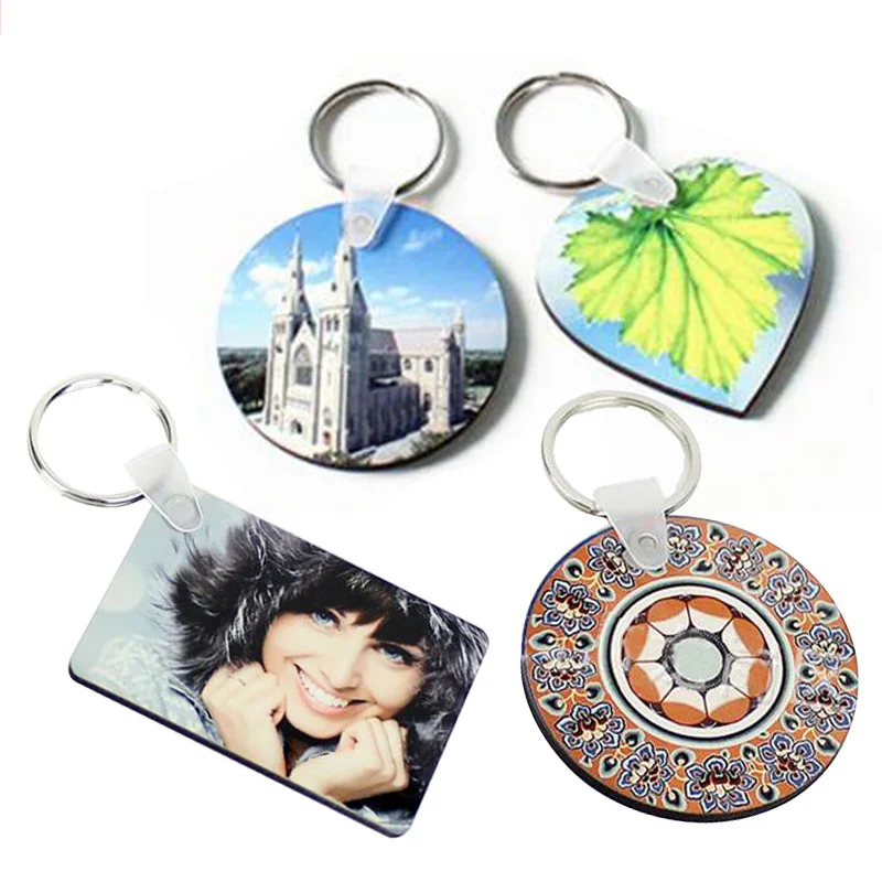 Custom Shape Wood Mdf Sublimation Keychain Blanks