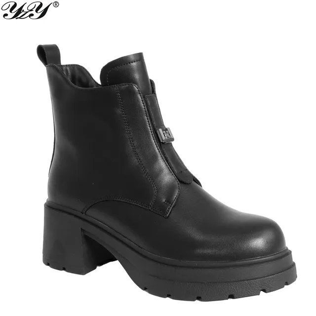 Wholesale YZY Women design and CLASSIC winter work boots with black microfiber leather