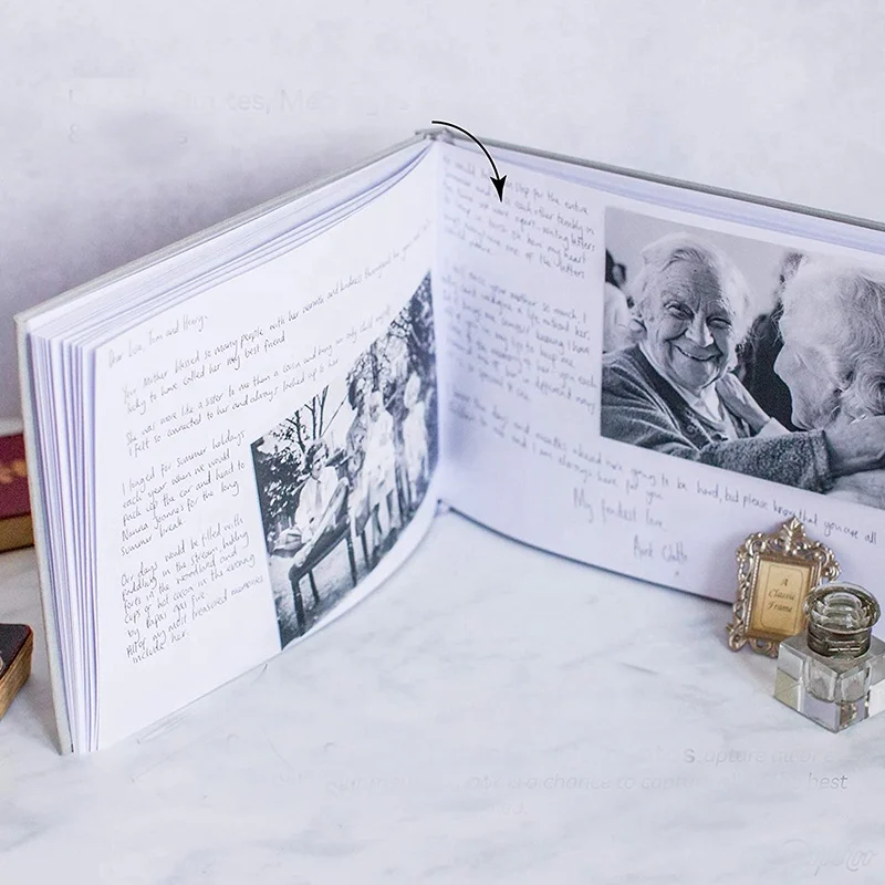 Customized  Memorial Personalized Funeral Guest Memory Sign Funeral Register Book Signbook for Loving Memory