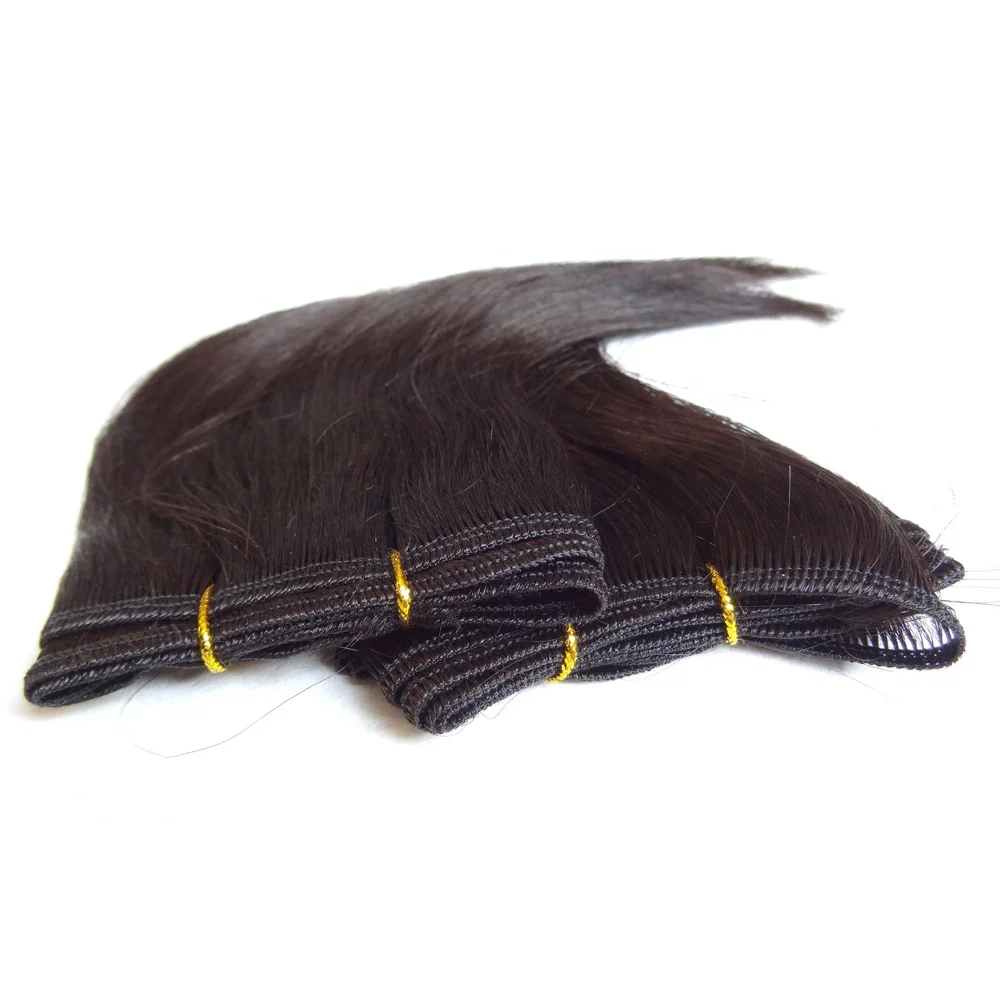 Stock Free Shipping Virgin J Curl  Extension Black Color Single Sewing Weft Bundle 6inch Short Brazilian Hair