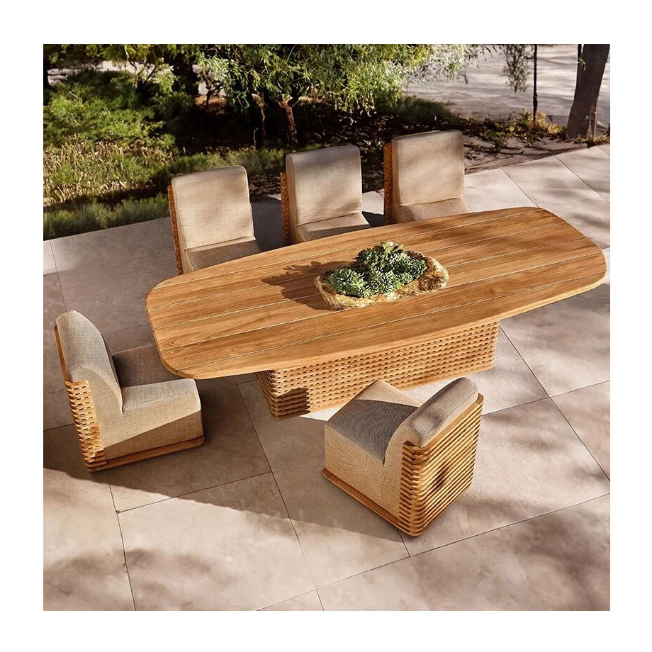 sunway wooden furniture garden teak wood rectangular luxury dining