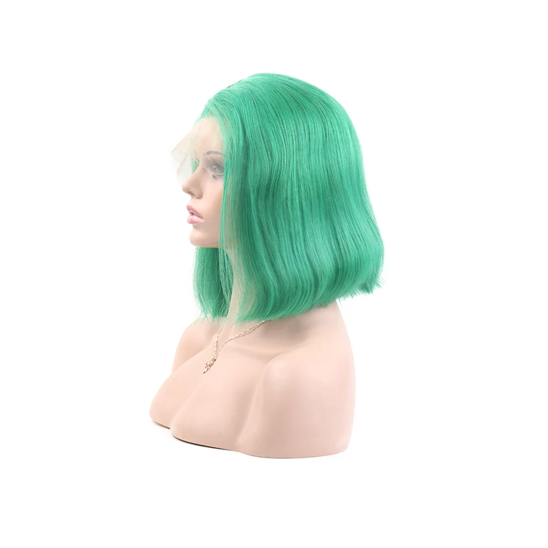 Peruvian Human Hair Short Length 12 Inch Bob Wig 10A Virgin Hair Lace Front Bob Wigs