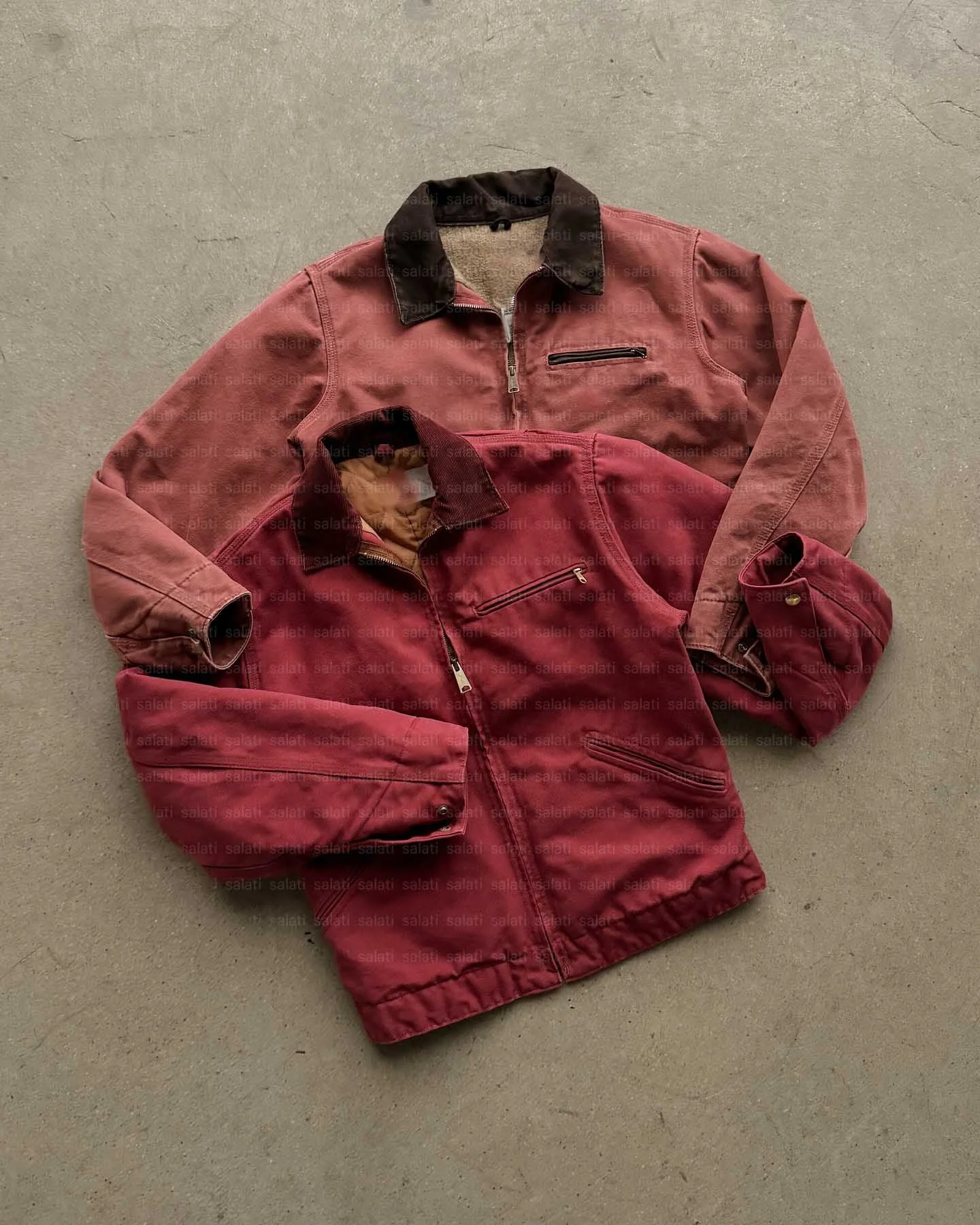 Salati Custom Twill Duck Canvas Distressed Mechanic Trucker Cargo Carpenter Detroit Worker Workwear Bomber Hoody Work Jacket Men gallery 2