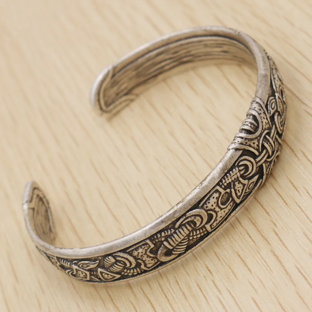 Взрывоопасный стиль браслет викингов голова волка браслет европейские и американские популярные ювелирные изделия