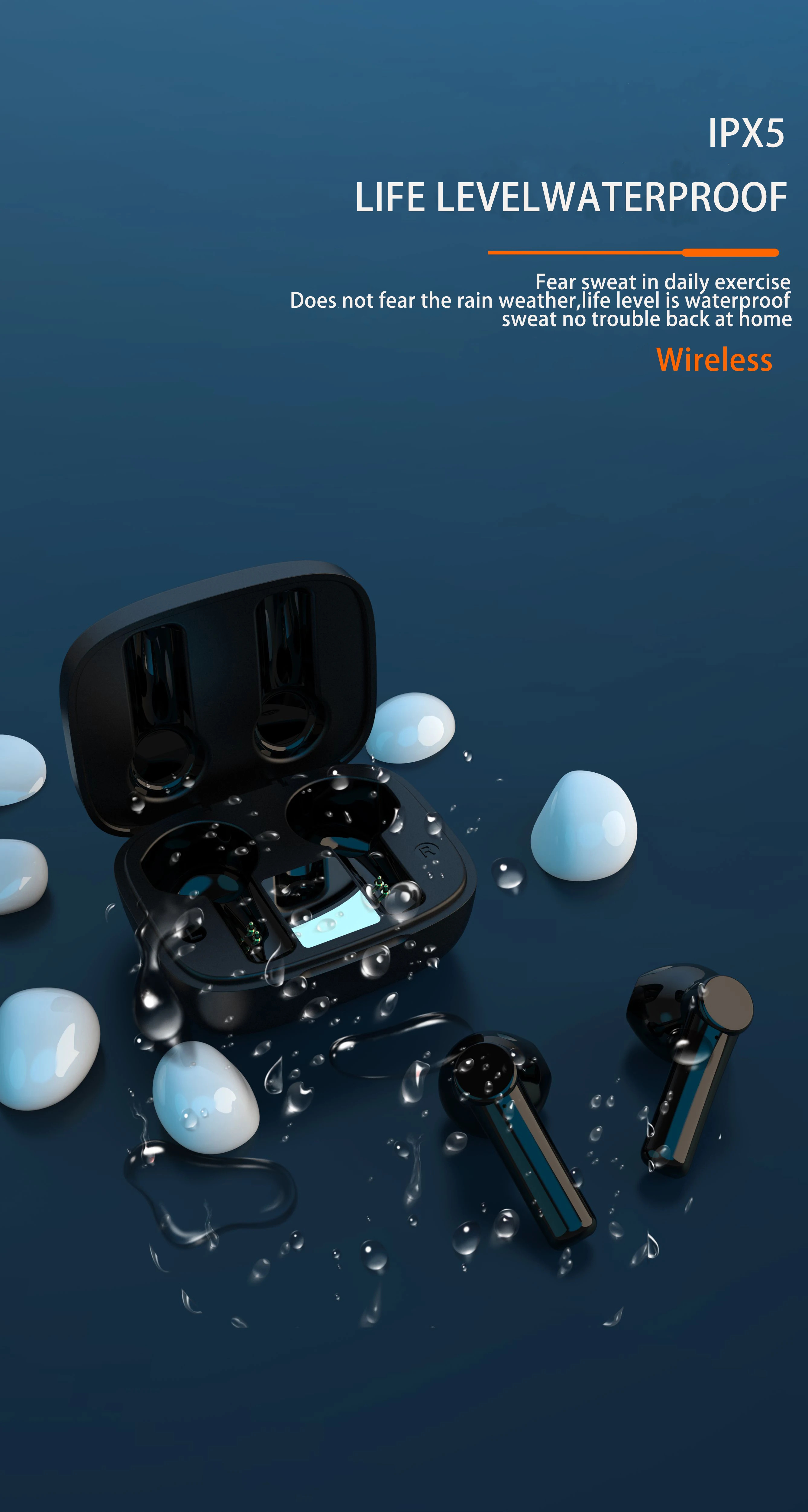 Pro 18 Headphones Wireless Earbuds BT Durable Earphone TWS 5.0 Auriculares Led display with mic sport headset - ANKUX.COM