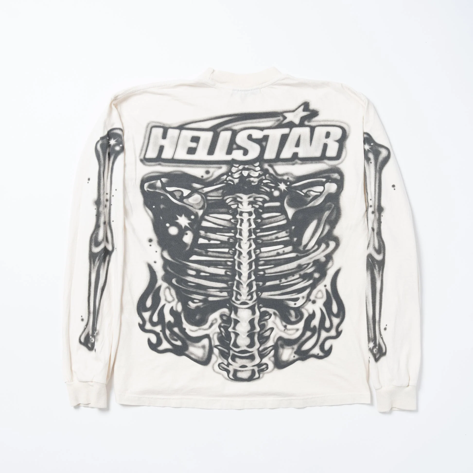 Custom Cotton Long Sleeve T Shirt Oversized Heavy Weight Drop Shoulder Graphic Print Acid Wash Vintage Crew Neck Sweatshirts Men gallery 4