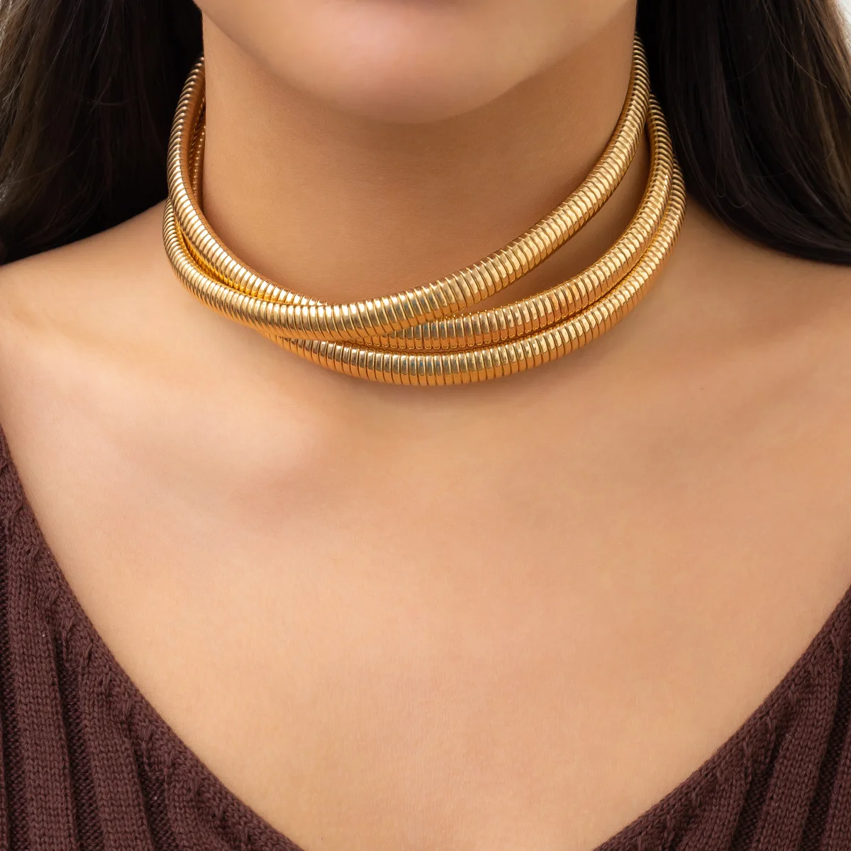 Collana con ciondolo a spirale circolare, collana da donna Boho Hippie Statement - Italia