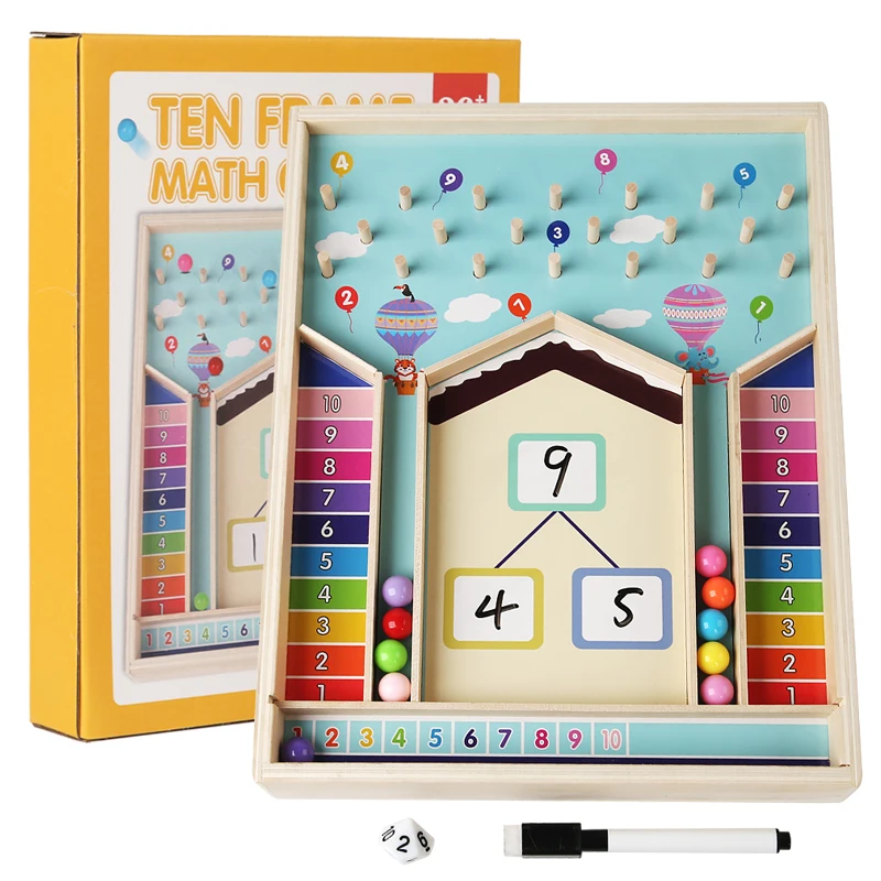 Jouet éducatif pour enfants 10 jeux de mathématiques de comptage et de décomposition pour la maternelle Montessori aides pédagogiques jouets en bois pour enfants