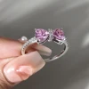 Piedra rosa con baño de rodio R1951