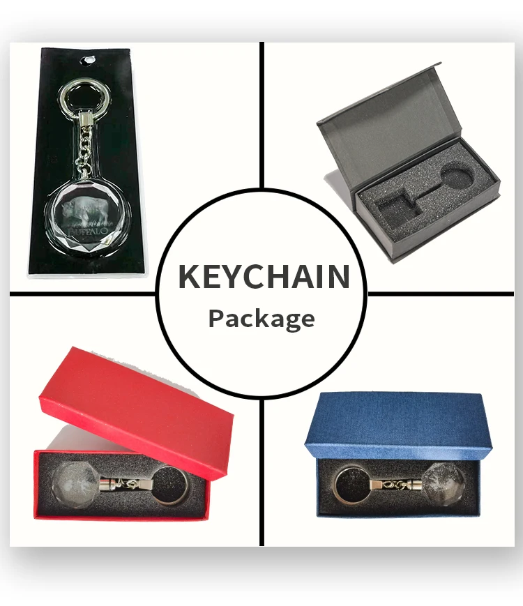 Wholesale Promotional Gift Cheaper Key Chains Custom Led Light 3D Glass Crystal Keychain manufacture