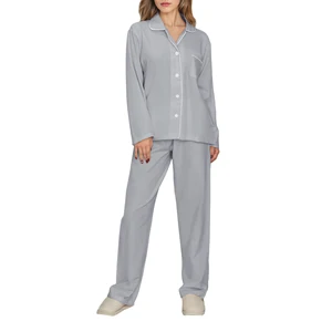 Winter Custom Pjs Cotton Flannel Women's Sleepwear Set Pajamas Loungwear Pijamas Loungewear for Ladies