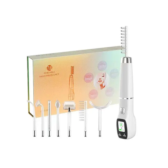 7 in 1 Alta Frecuencia Portable Facial High Frequency Skin Therapy Wand Smart LCD Screen Darsonval Machine