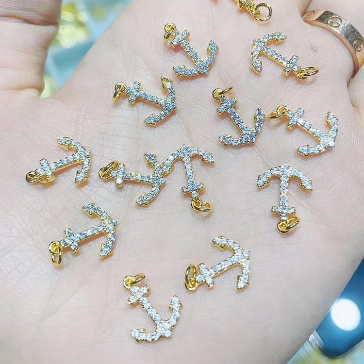 CZ8308 Mini Minimal CZ Paved Star Evil Eyes Heart Lock Plane Charms for Necklace Jewelry Accessories Making