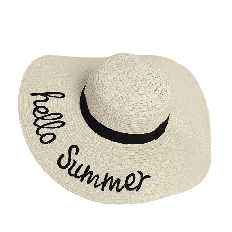 Blue striped cotton wide-brim summer hat with structured silhouette main image 0