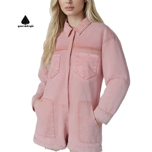 2025 Plus Size Women's Clothing Summer Manufacturers Denim Jumpsuit Custom Women Fashion Lady Clothes Palazzo Jeans Jumpsuit