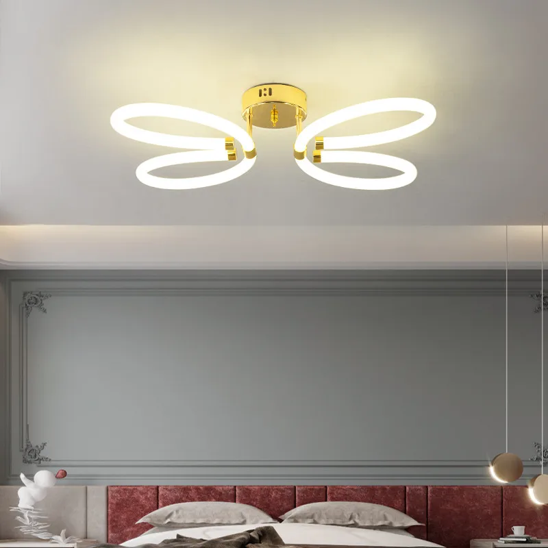Butterfly-shape creative bedroom led ceiling  lamp beauty fancy bedroom lamp for home