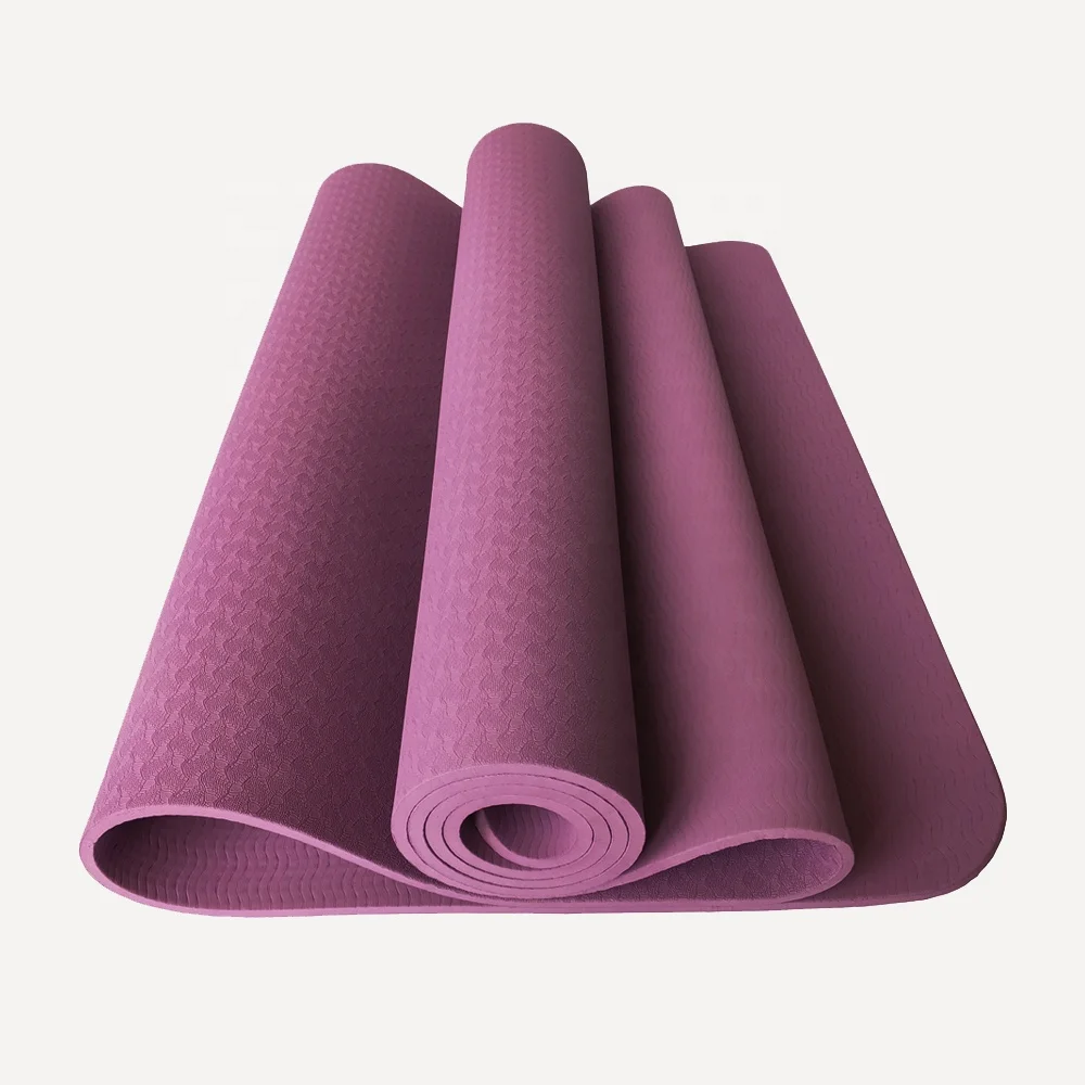 
 Лидер продаж, нескользящий однослойный экологически чистый коврик для йоги из ТПЭ, коврики для йоги, пилатеса, 6 мм, Текстурированная нескользящая поверхность, коврики для йоги из ТПЭ  