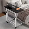 Simple bedside table white frame 80*40 black relief