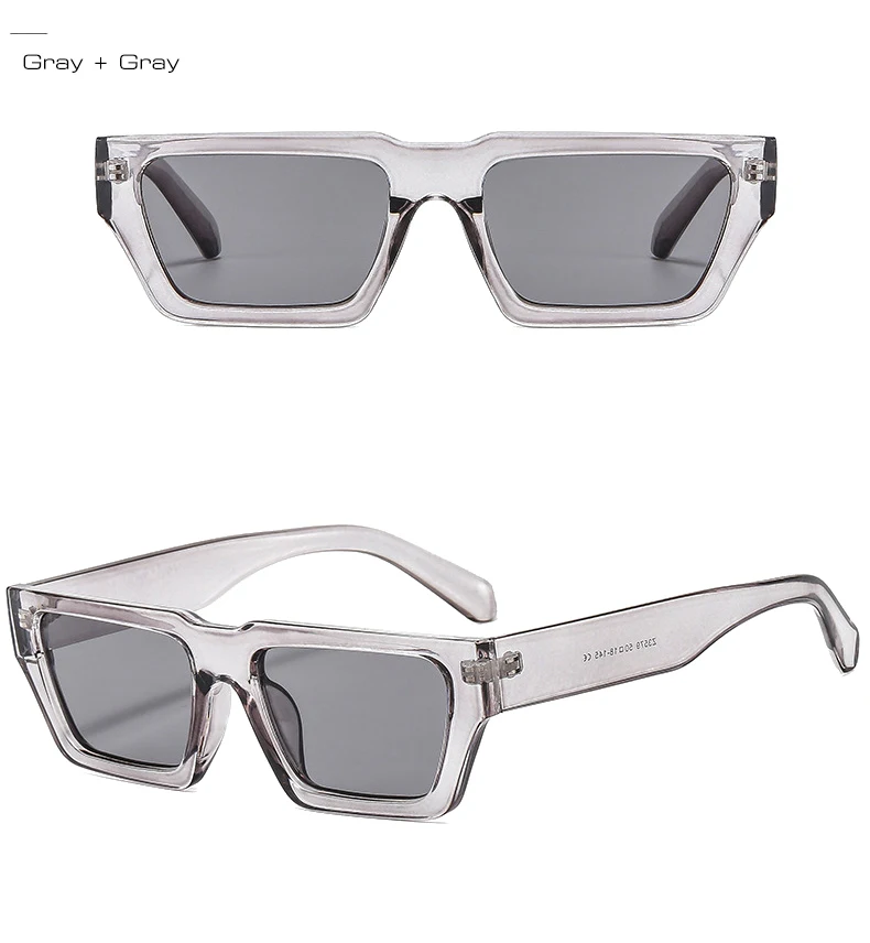 Fashion Small Rectangle Jelly Gray Sunglasses Women Shades Uv400 Retro