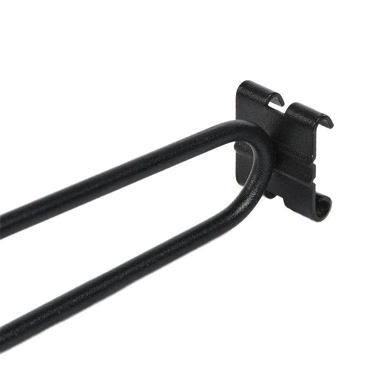 Direct Hardware Factory Wholesale Black Color Grid Wall Hook Double Wire Scanned Hook with Price Holder