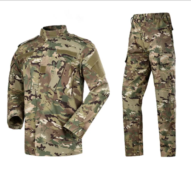 Multicam Camouflage Outdoor Tactical Combat Suit Coat Trousers Pants ACU Uniform