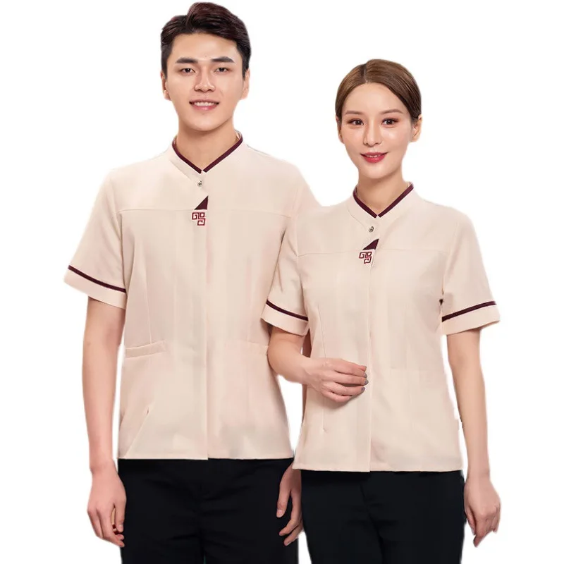 Housekeeping Hotel Uniform Manufacturers Male Cleaner Tunic and Pant  Restaurant Receptionist Staff Scrube Uniforms