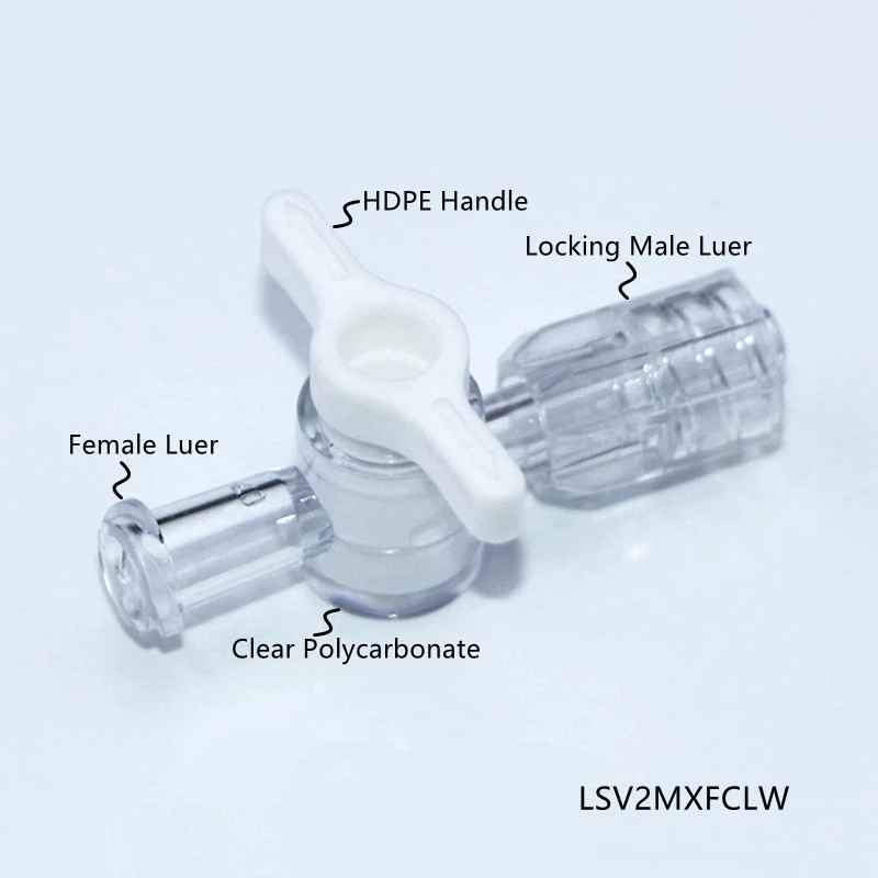 thumbnail image 2 of LUMINFLY 15 Pcs Two-Way Stopcock Luer Lock, Blue Handle With Lock Cap, Plastic Switch For Fluid Transfer And Printing 2 of 14