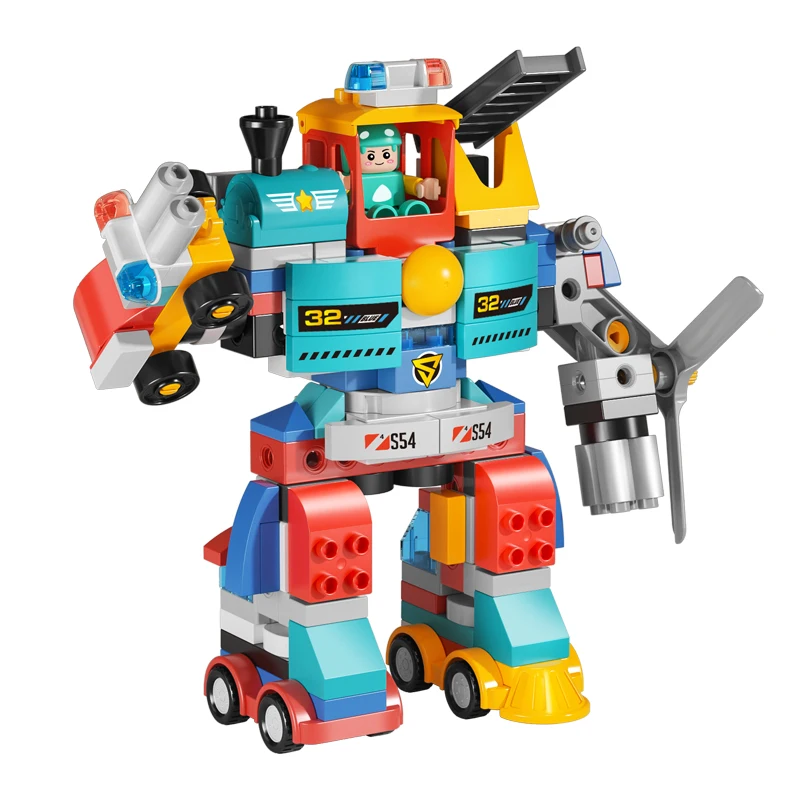 FEELO2024 Robot Building Blocks Super Machine Robot Building Blocks Bricks DIY Children's Heros Gifts Educational Toys for Kids