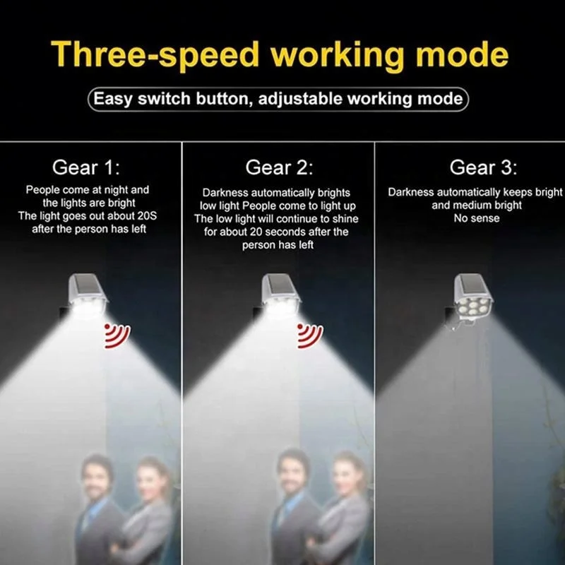 Outdoor Induction Lamp Waterproof 77 SMD Motion Sensor LED Solar Light Simulation False Monitoring Security