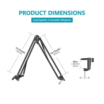 Neewer Adjustable Desktop Clamp Suspension  Scissor Mount Stand Holder for Logitech Webcam C922 C930e C930 C920 C615 detail image