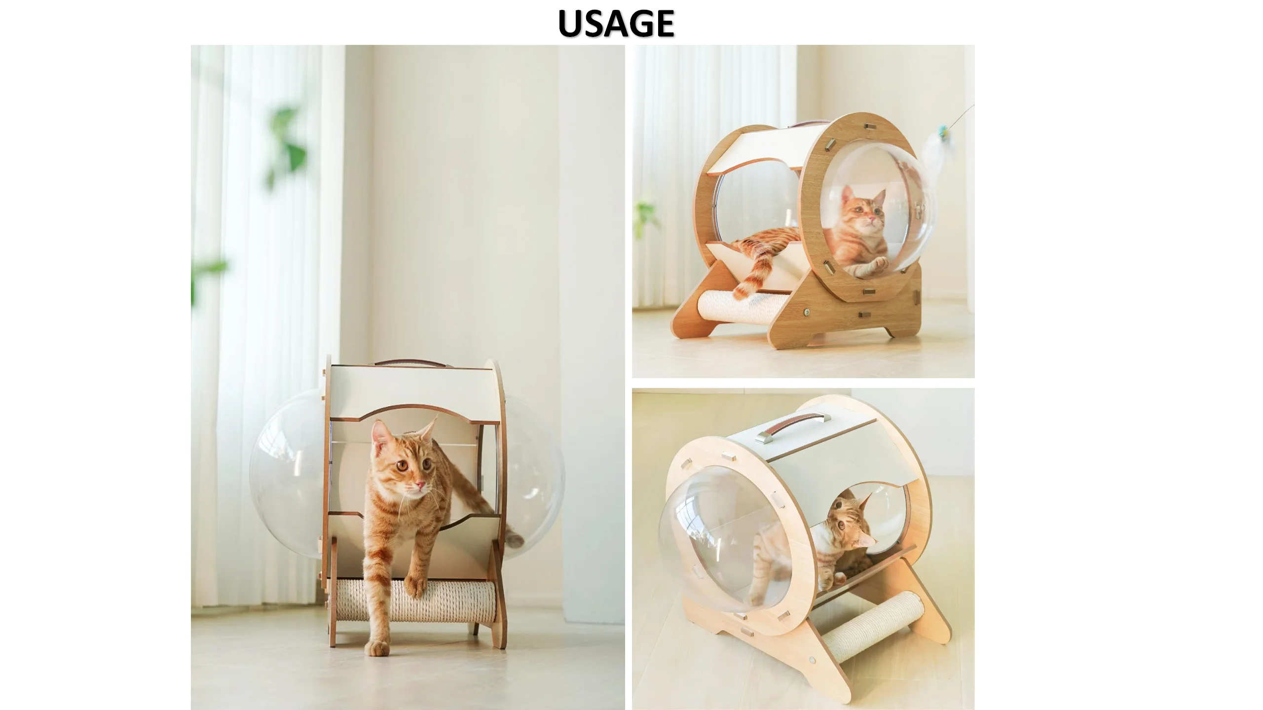 New Round Capsule cat Nest 360° No Dead Angle Bilateral Space Capsule cat Nest Portable Portable cat Nest Grasp Board cat Bed supplier